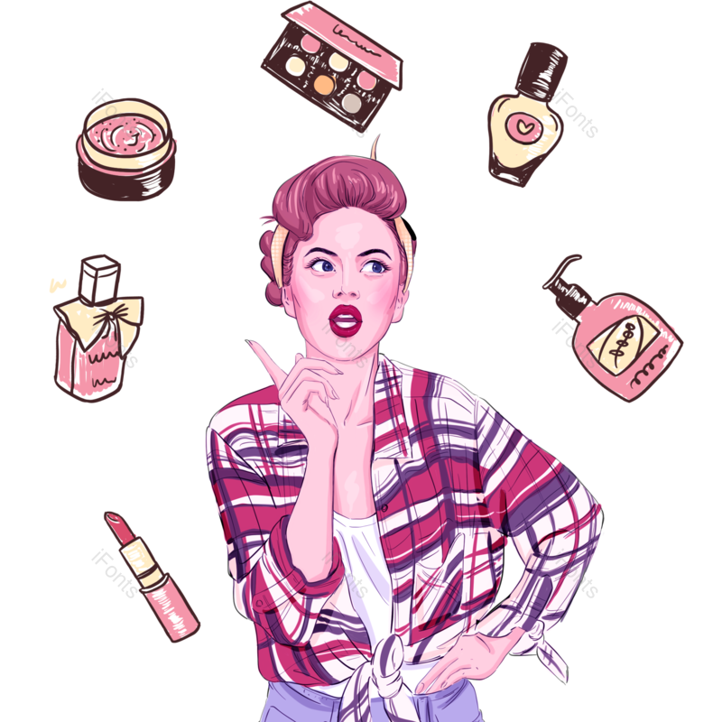 美女图片,化妆品元素,促销PNG,美妆免抠素材